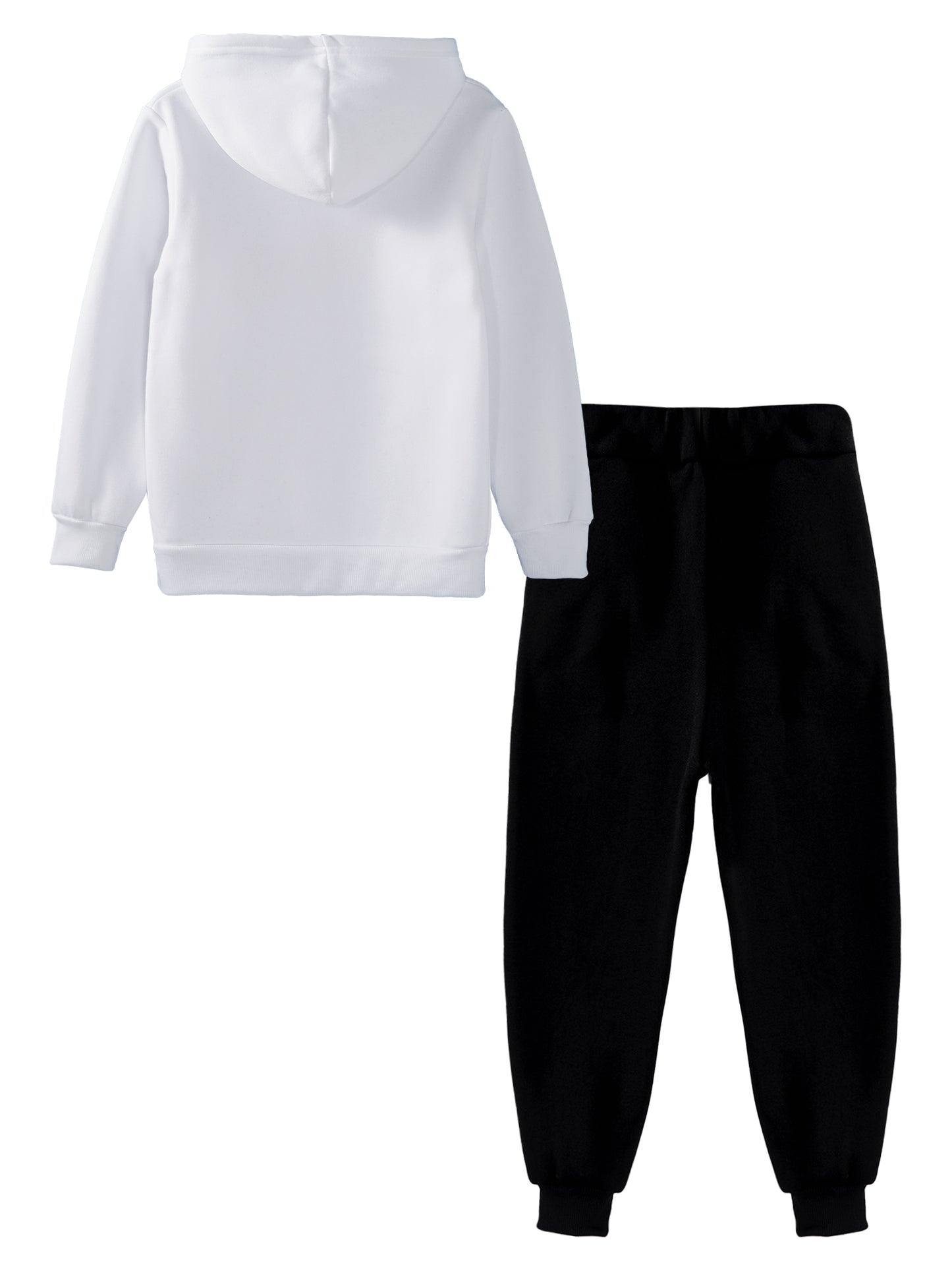 Kids Boys Girls Letter Printed Sport Suit Tracksuit Long Sleeve Hooded Pullover with Elastic Waistband Pants