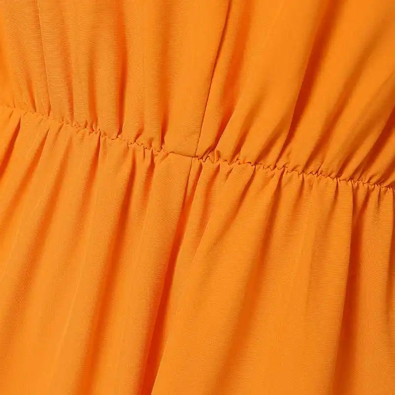 Plus Size 5XL VONDA Women Summer Jumpsuits Sexy V-Neck Flare Sleeve Printed Long Romper Casual High Elastic Waist Playsuits