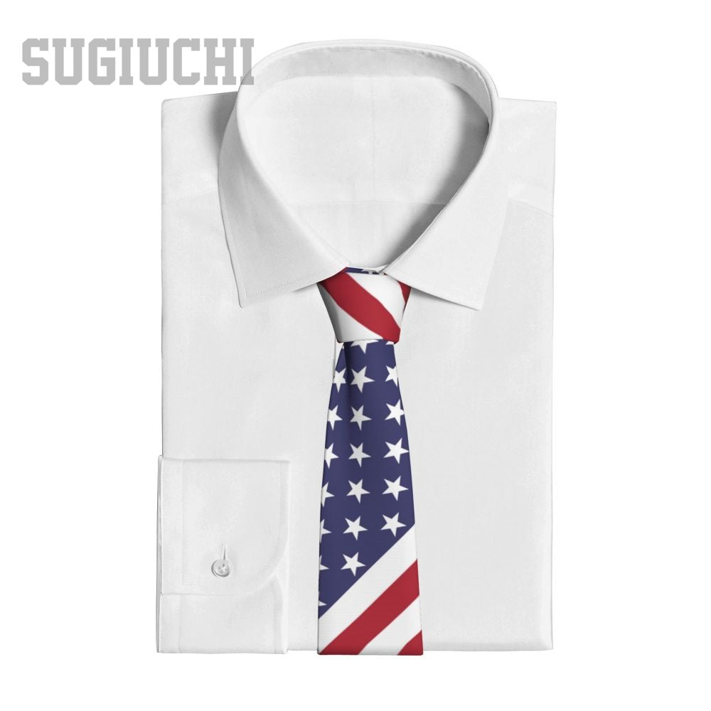 United States USA Flag American Emblem Men Women Neck Ties Casual Plaid Tie Suits Slim Wedding Party Business Necktie Gravatas