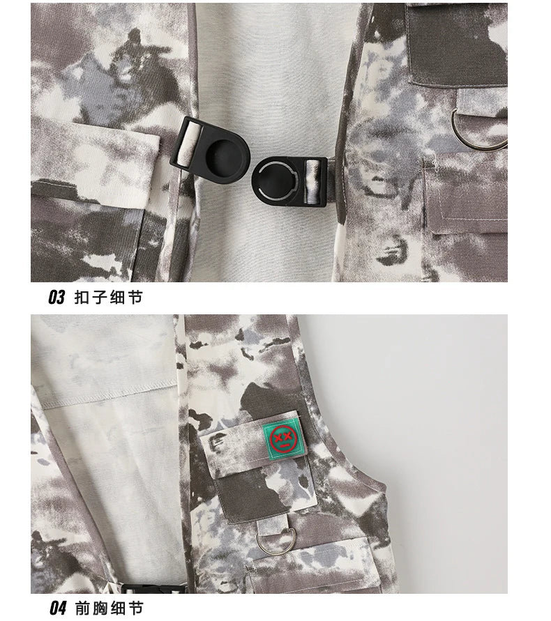 Modern Hip Hop Dance Clothes Kids Costume Camouflage Vest Pants Girls Long Sleeves Suit Boys Street Dance Outfit Rave Wear L9730