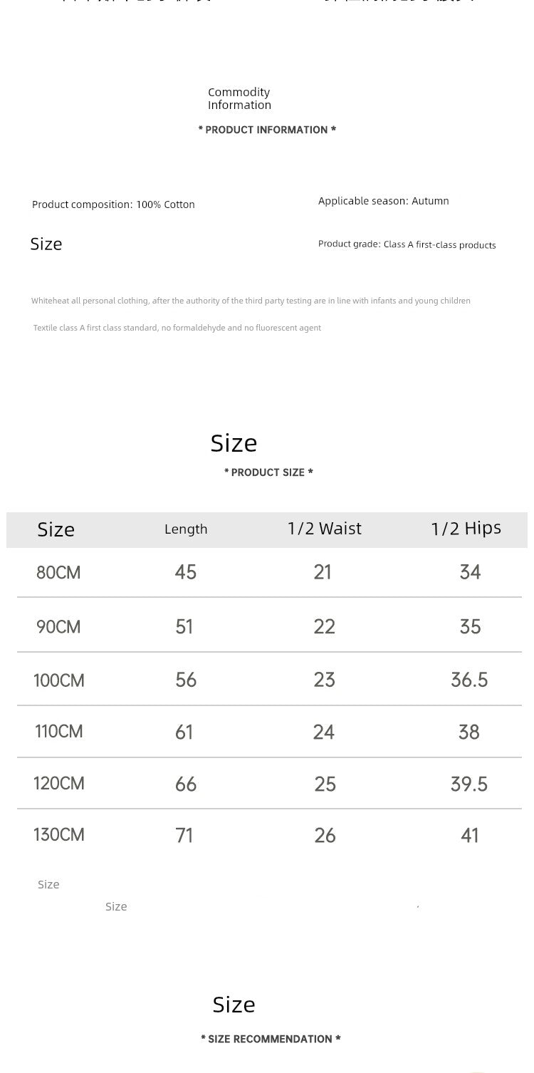 Kids Baby Girl Pure Cotton Boy Spring and Autumn Clothing Pants