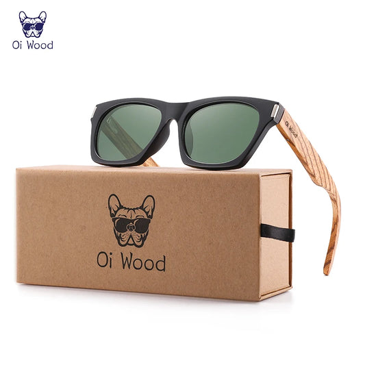 Oi Wood New Zebra Wooden Leg Polarized Sunglasses Driving Sun glasses  For Men Women