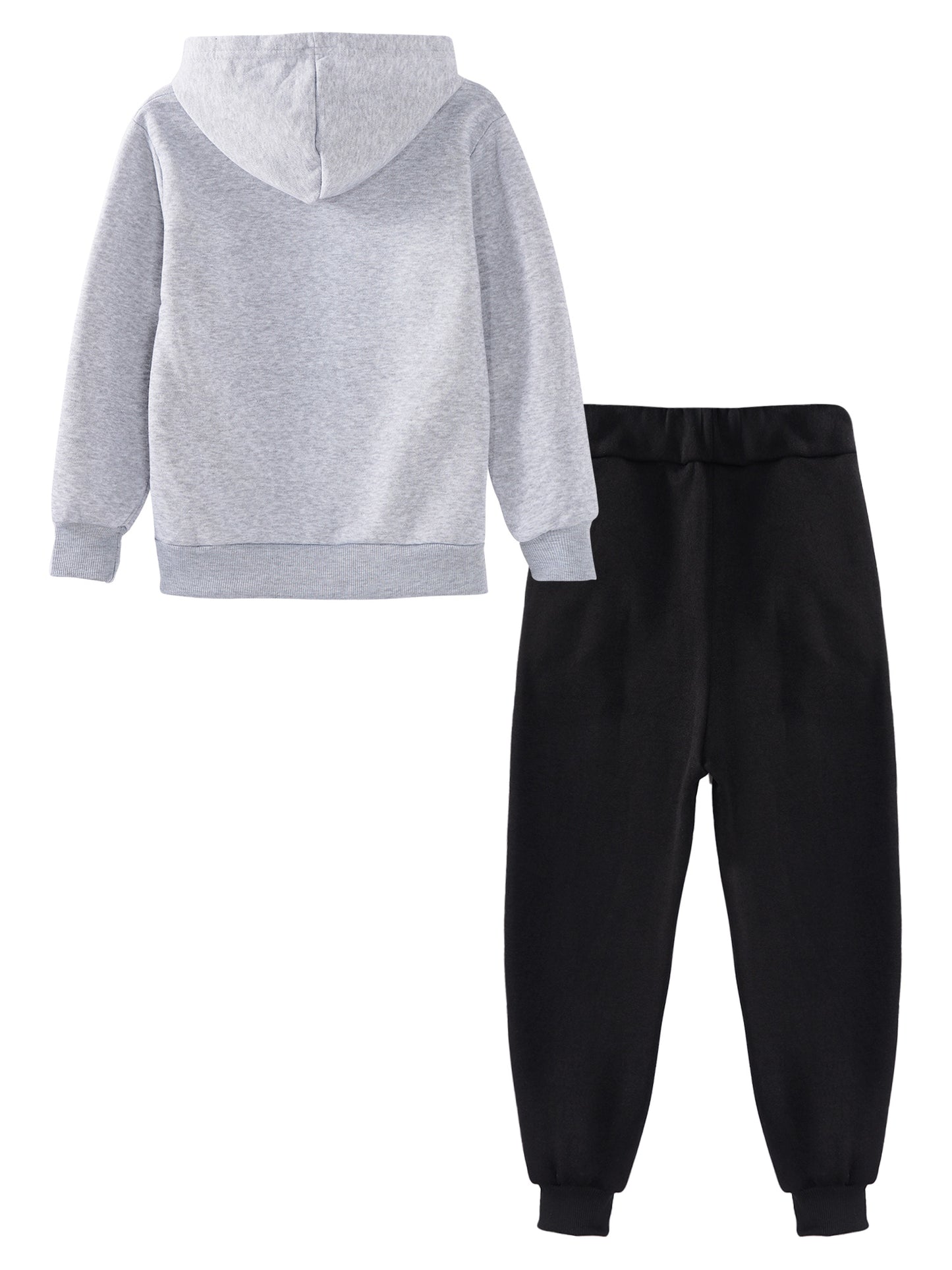 Kids Boys Girls Letter Printed Sport Suit Tracksuit Long Sleeve Hooded Pullover with Elastic Waistband Pants