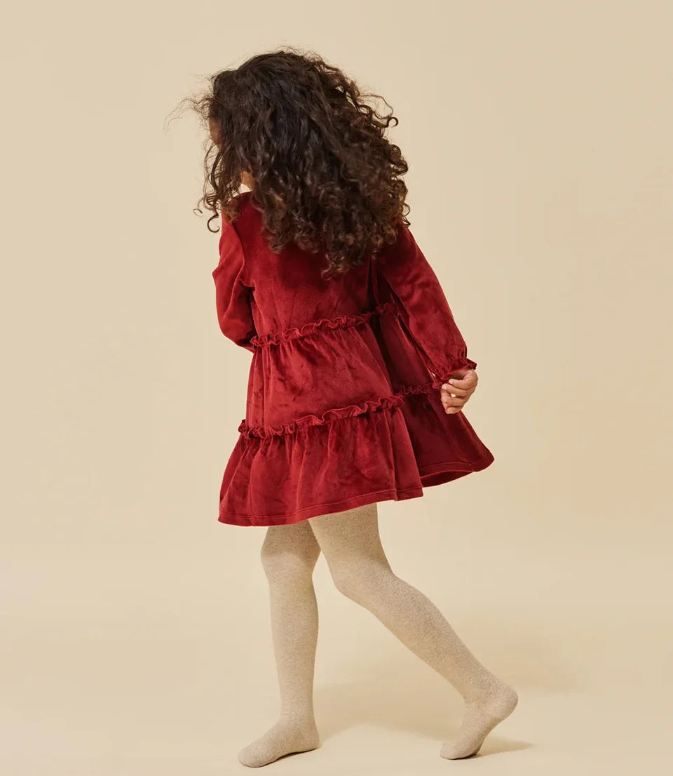 KS AW Children's Clothing Toddler Girls Velvet Patchwork Mesh Dresses Newborn Baby Christmas Rompers Lace Jumpsuit Climbing Suit