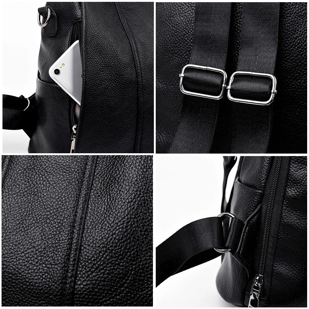 Summer White Fashion PU Leather Anti-thief Backpack Large  Volume  School Bag for Teenager Girls Multifunction Casual Sac a Dos