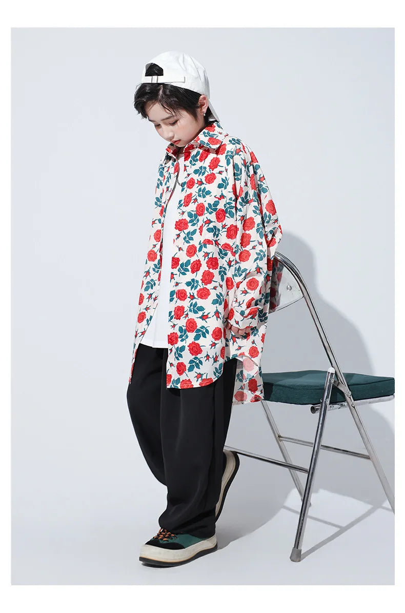 New Kids Street Dance Hip Hop Clothing Boys Girls Loose Long Sleeves Shirt Black Pants Casual Rave Clothes Teenagers Stage Wear