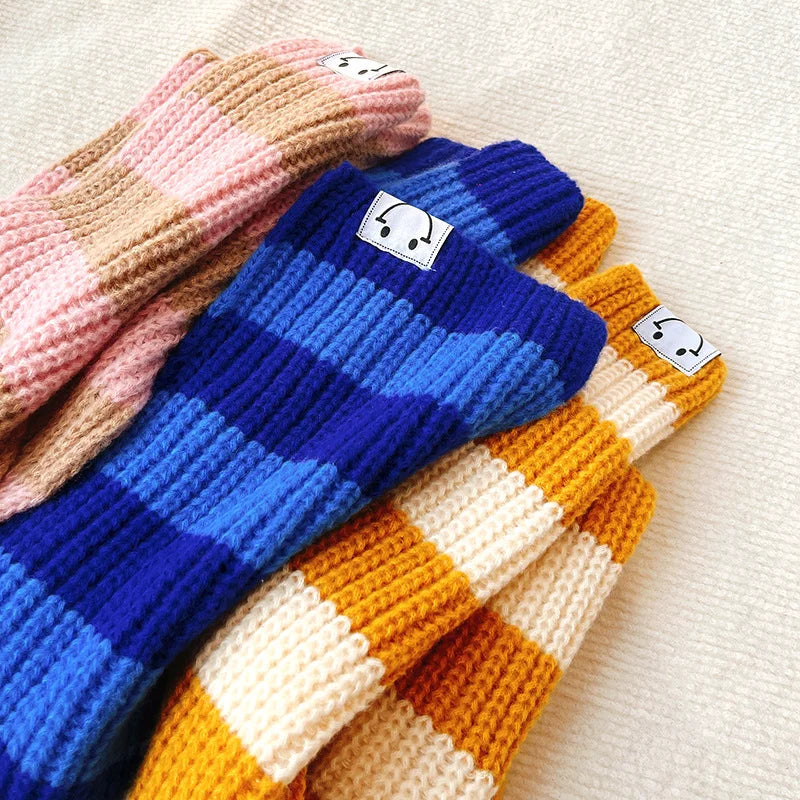 Baby Girls Boys Scarf Kids Korean Style Scarves Letter Printed Accessories Children's Knitted Bib Cotton Versatile Warm Clothing