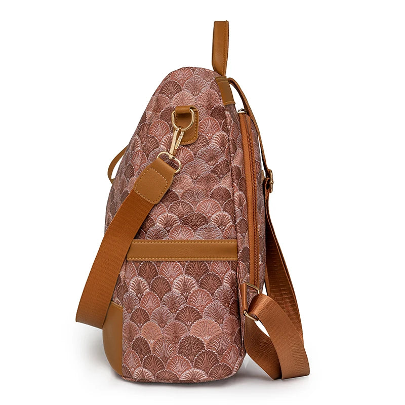 Anti Theft Design Women's Backpack Fashion PU Leather Backpack School Bags for Teenagers Girls Large Volume Leisure Travel Bag