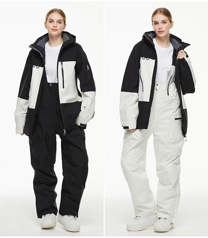 Cheaper, Snow Suit,  Snowboard Outdoor Sports  Snowboard Jacket Sets,  Ski Coat and Strap Pant,Boy‘s and Girl's Ski Jumpsuit