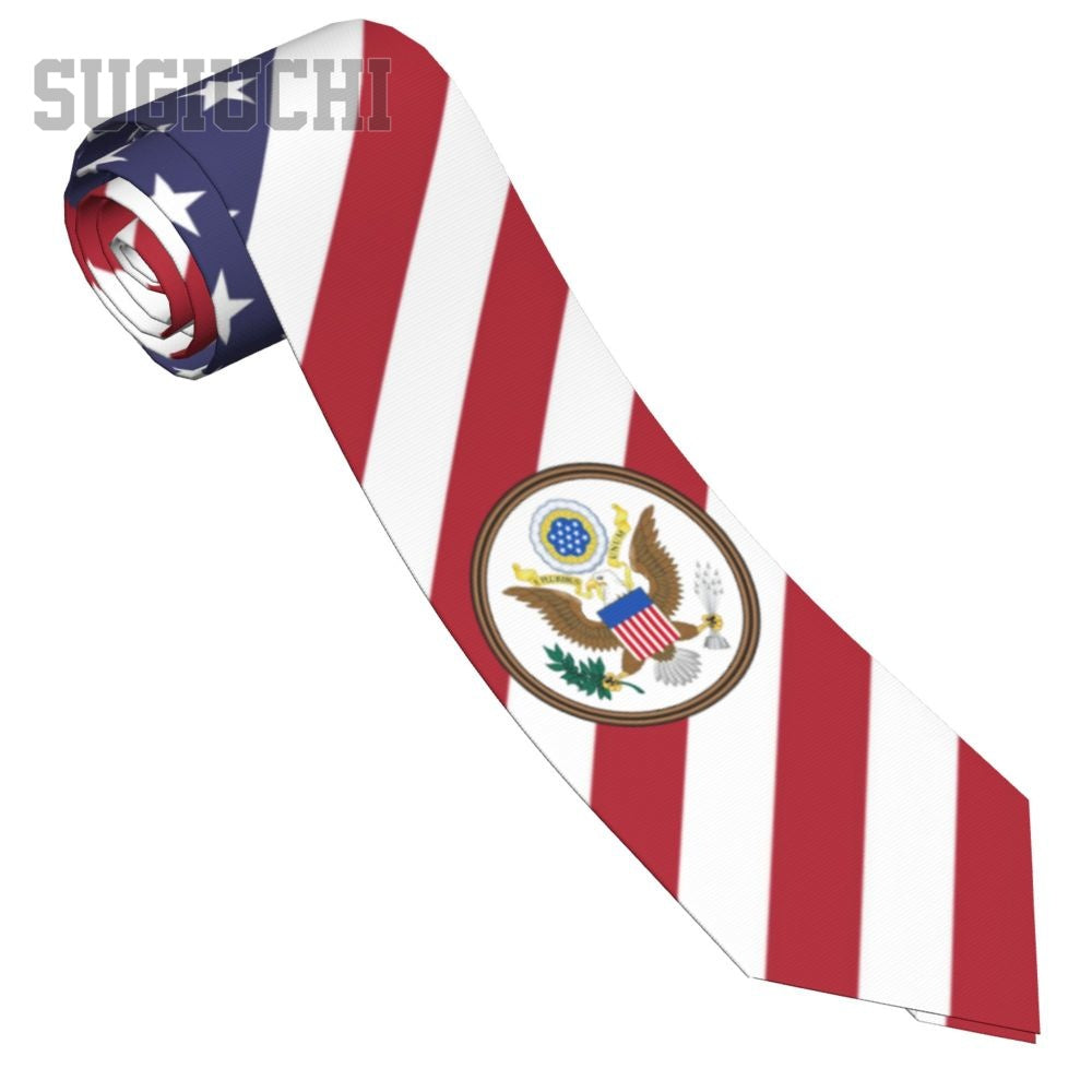 United States USA Flag American Emblem Men Women Neck Ties Casual Plaid Tie Suits Slim Wedding Party Business Necktie Gravatas