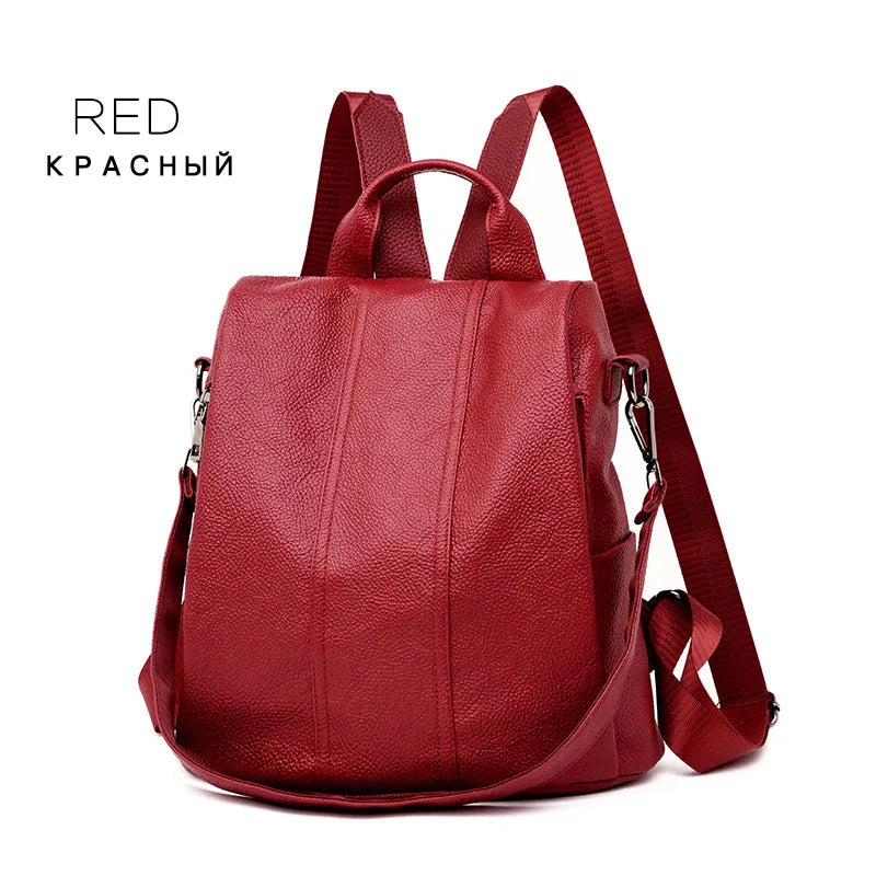 Summer White Fashion PU Leather Anti-thief Backpack Large  Volume  School Bag for Teenager Girls Multifunction Casual Sac a Dos