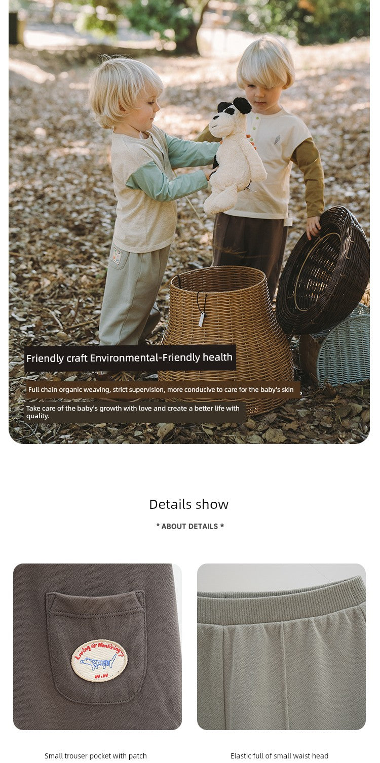 Kids Baby Girl Pure Cotton Boy Spring and Autumn Clothing Pants