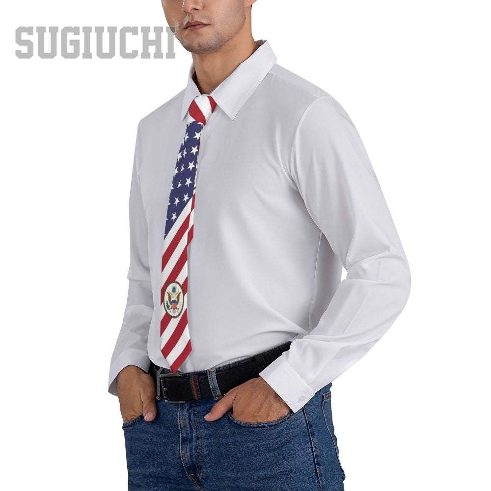 United States USA Flag American Emblem Men Women Neck Ties Casual Plaid Tie Suits Slim Wedding Party Business Necktie Gravatas