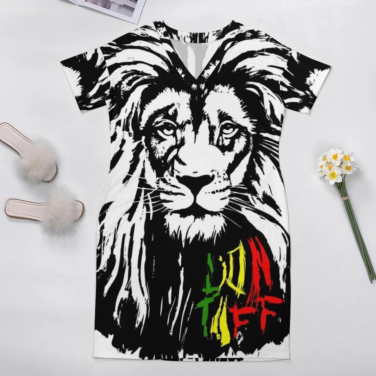 Lion Tuff Lion Head Loose Pocket Dress summer dress woman 2024 dresses for womens