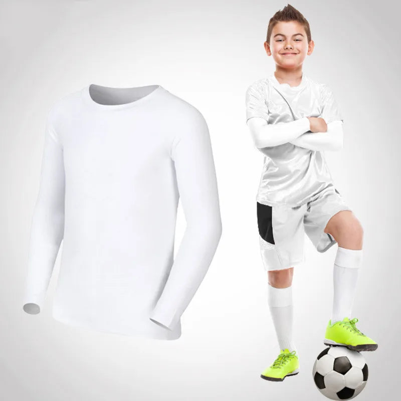 Kids Children Boy Girl Running Long T Shirt Fitness Sport Basketball Football Outdoor Hiking Jogging Riding Soccer Clothes J25