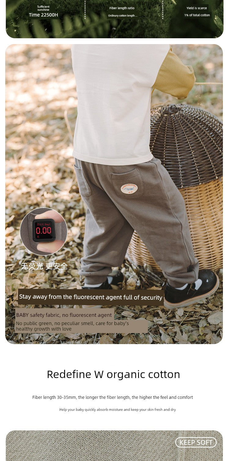 Kids Baby Girl Pure Cotton Boy Spring and Autumn Clothing Pants