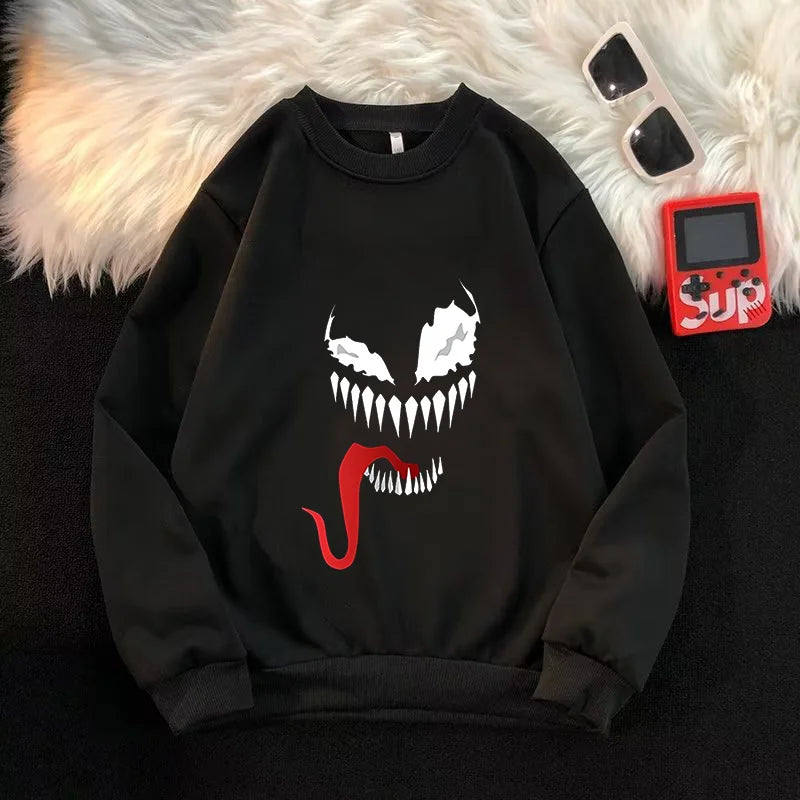 Venom Spring Autumn Print Sweatshirt Casual Winter Warm Top Long Sleeve Girl Boy Baby Pullover Outerwear Clothes Popular Stylish