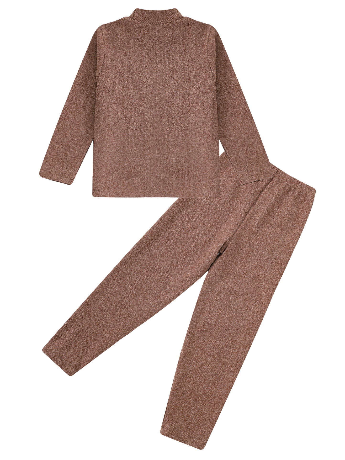 Teen Girls Boys Casual Outfit Sports Sets Turtleneck Long Sleeve Dolphins Print Thermal Top+Pants Warm Basic Underwear Sleepwear