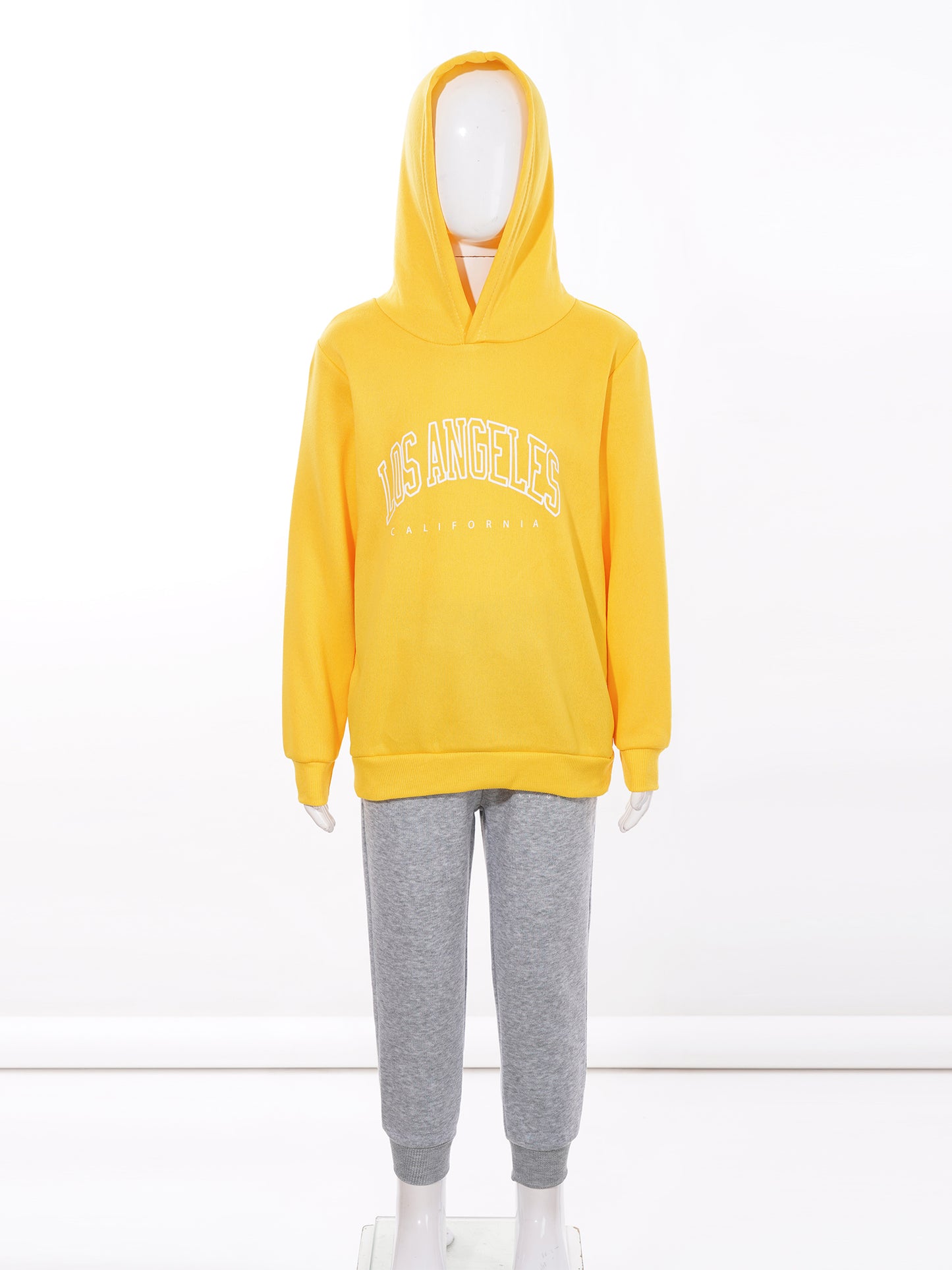 Kids Boys Girls Letter Printed Sport Suit Tracksuit Long Sleeve Hooded Pullover with Elastic Waistband Pants