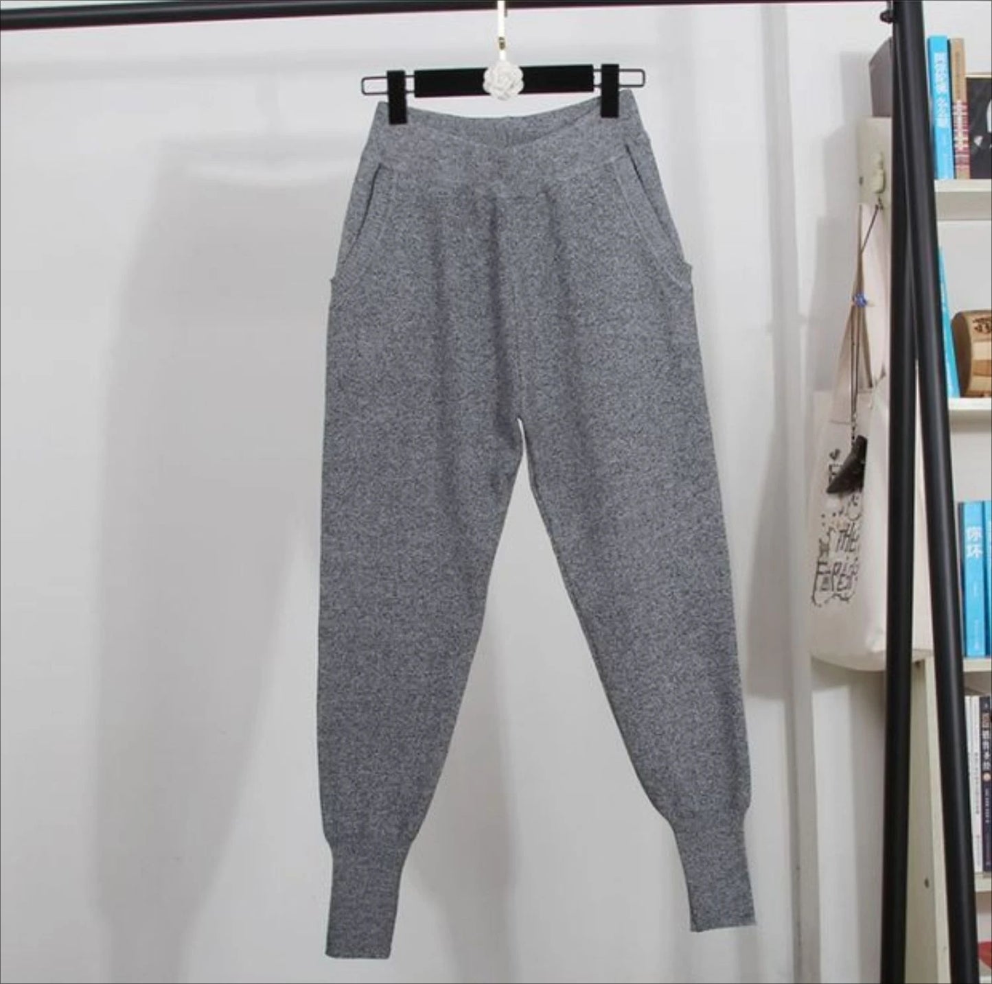 2024 Autumn Winter New European Pant Sets Fashion Tiger Head Bead Loose Knitted Sweater Radish Pants Set Women's Two-piece Set