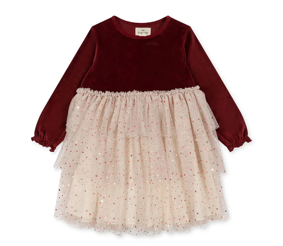 KS AW Children's Clothing Toddler Girls Velvet Patchwork Mesh Dresses Newborn Baby Christmas Rompers Lace Jumpsuit Climbing Suit