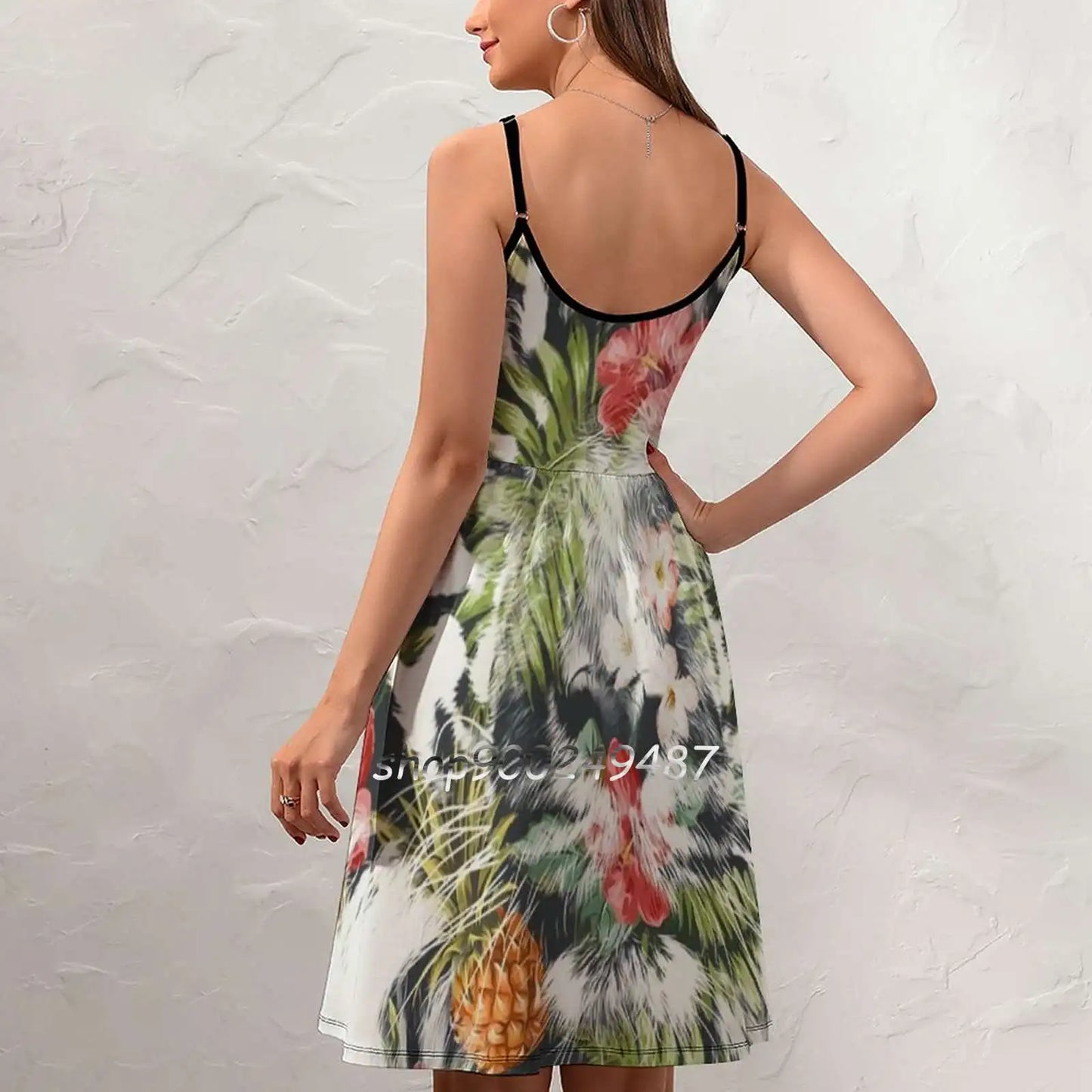 Tropical Tiger Dresses For Women A-Line Korea Style Slim Long Sleeve Dress Tiger Animal Forest Jungle Nature