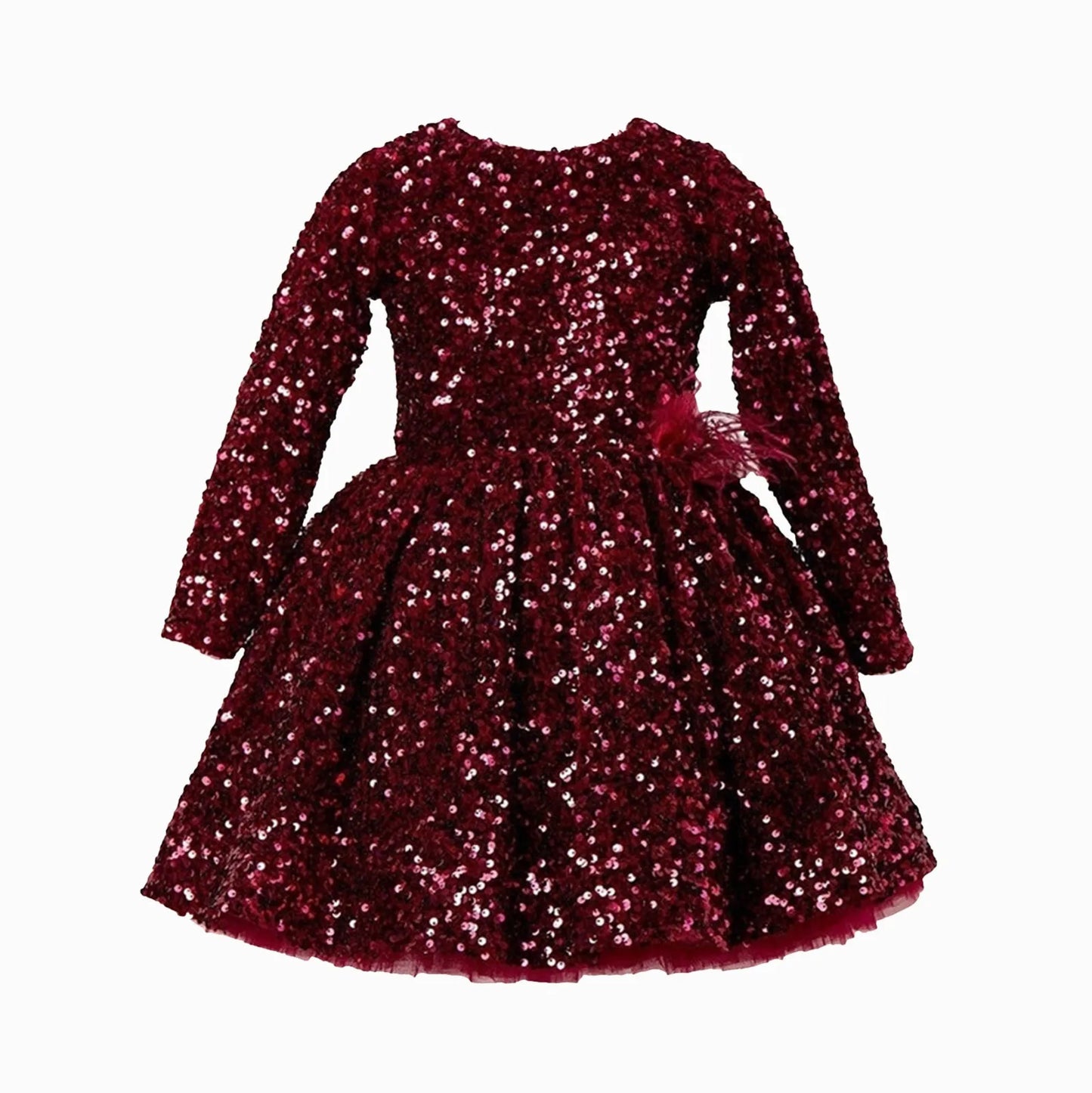 Baby Girls Sequins Formal Dress Long Sleeve Infant Toddler Child Vestidos Party Birthday Carnival Party Children Clothes 1-11Y