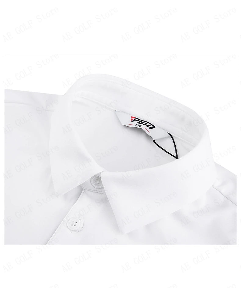 PGM Children's Golf Long Sleeve T-shirt Golf Wear for Kids Boys Shirts Soft Lapel Design Fashion Leisure Sports Top YF542