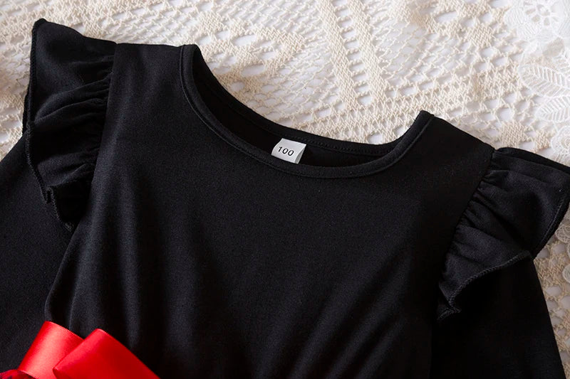 Sequin Girls Princess Party Dresses for 3-8 Yrs Kids Birthday Wedding Evening Prom Gown Spring Fall Long Sleeve Children's Dress