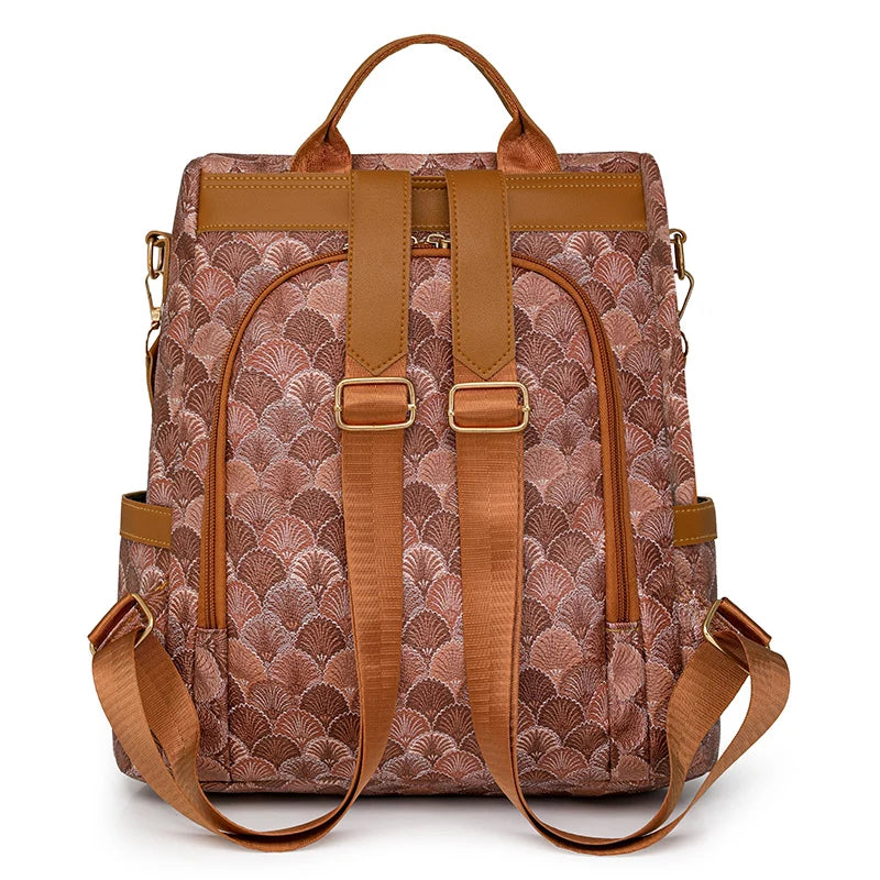 Anti Theft Design Women's Backpack Fashion PU Leather Backpack School Bags for Teenagers Girls Large Volume Leisure Travel Bag