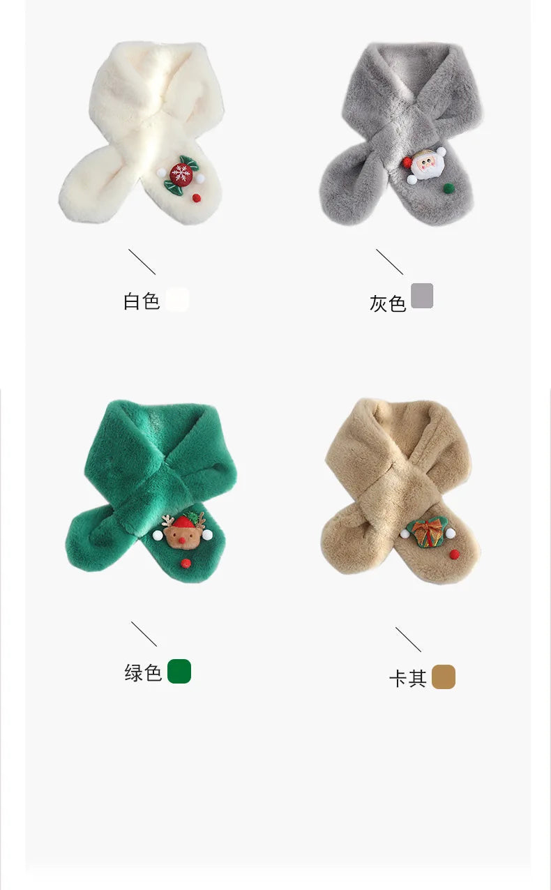 Winter Children Gift Christmas Scarf Korean Version of The Neck Thickened To Keep Warm Baby Boys and Girls Cute