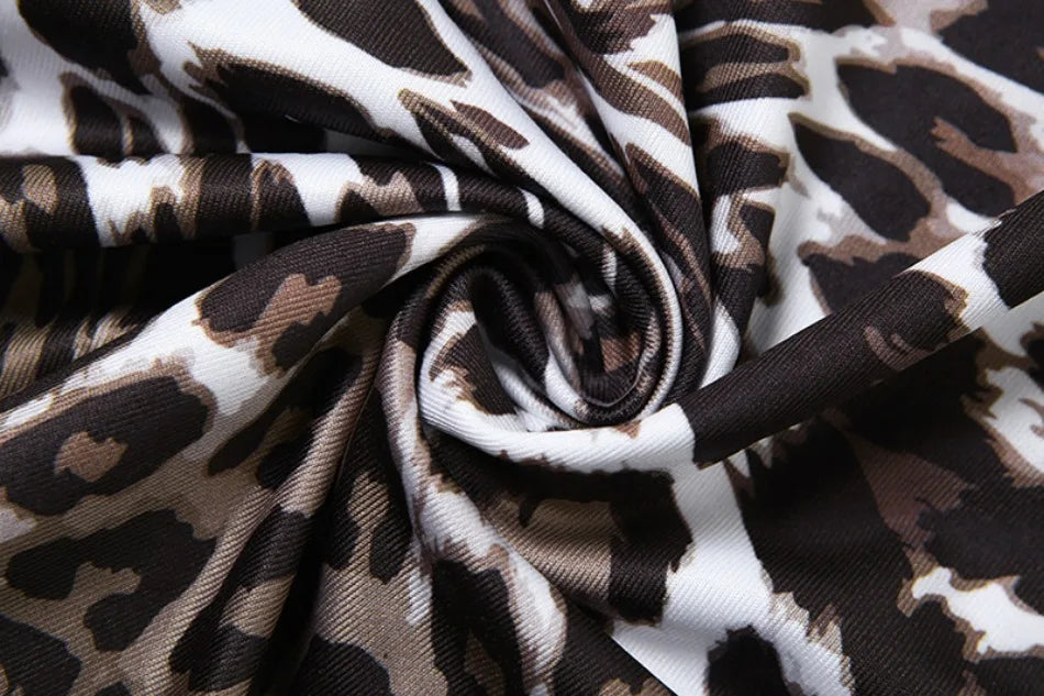 2024 Summer Women's Dress Set Elegant Sexy Backless Sleeveless Lace-up Top Slim Fit Long Skirt Leopard Print Suit Holiday Beach