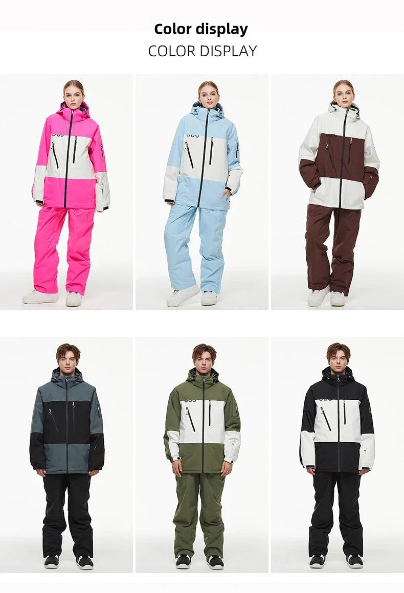 Cheaper, Snow Suit,  Snowboard Outdoor Sports  Snowboard Jacket Sets,  Ski Coat and Strap Pant,Boy‘s and Girl's Ski Jumpsuit