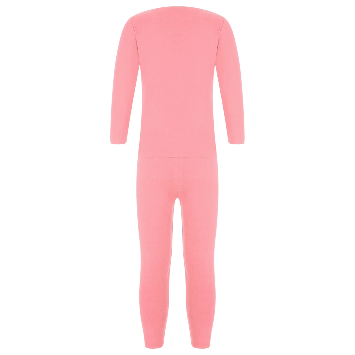 Autumn Kids Girls Boys Solid Color Thermal Underwear Set Loungewear Homewear Round Neck Long Sleeve Tops with Pants Leggings