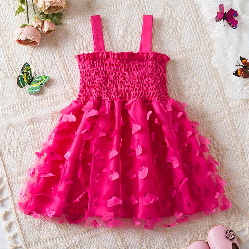 Butterfly Newborn Baby Dress New Summer Cute Baby Girls Clothes Tulle Lace Embroidery Infant Party Clothing 1 -5Y Birthday Dress