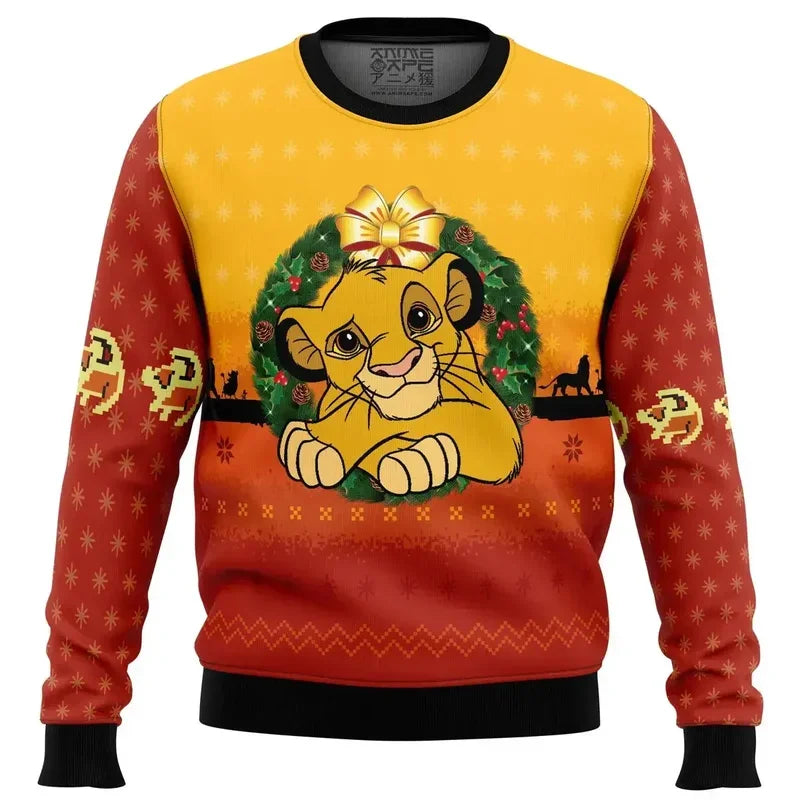 2025 New The Lion King Ugly Christmas Sweater Gift Santa Claus Pullover Men 3D Autumn And Winter Sweatshirt