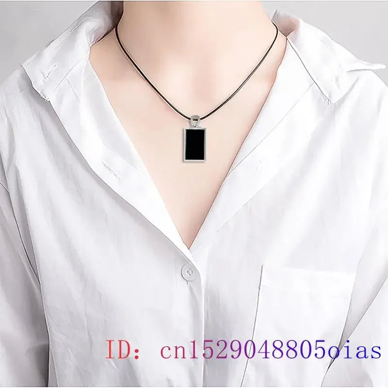 Burmese Jade Pendant Jewelry Black Jadeite Real Accessories Necklaces Amulets Natural Necklace Designer Amulet 925 Silver