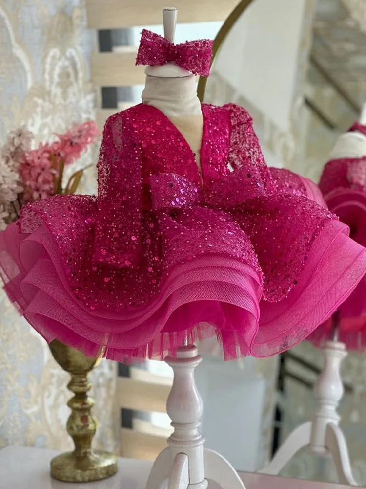 Elegant socialite girl dress sequin birthday dance party gorgeous dress  graduation banquet evening dress  girls clothing
