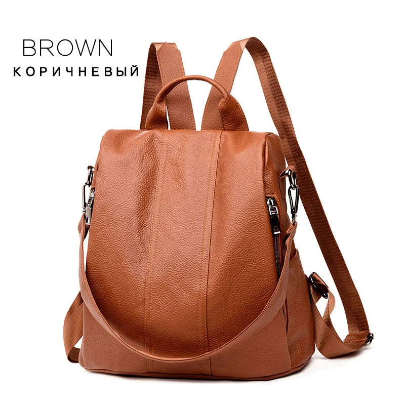 Summer White Fashion PU Leather Anti-thief Backpack Large  Volume  School Bag for Teenager Girls Multifunction Casual Sac a Dos