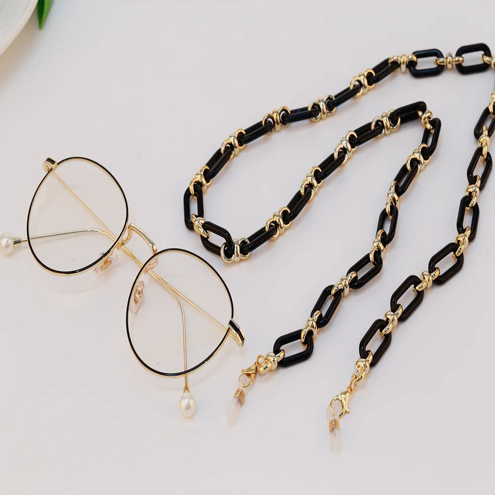 Black Sunglasses Mask Chains Lanyard For Women Men Crystal Eyeglasses Chains Anti-lost Earphone Holder 2022 Fashion Necklace