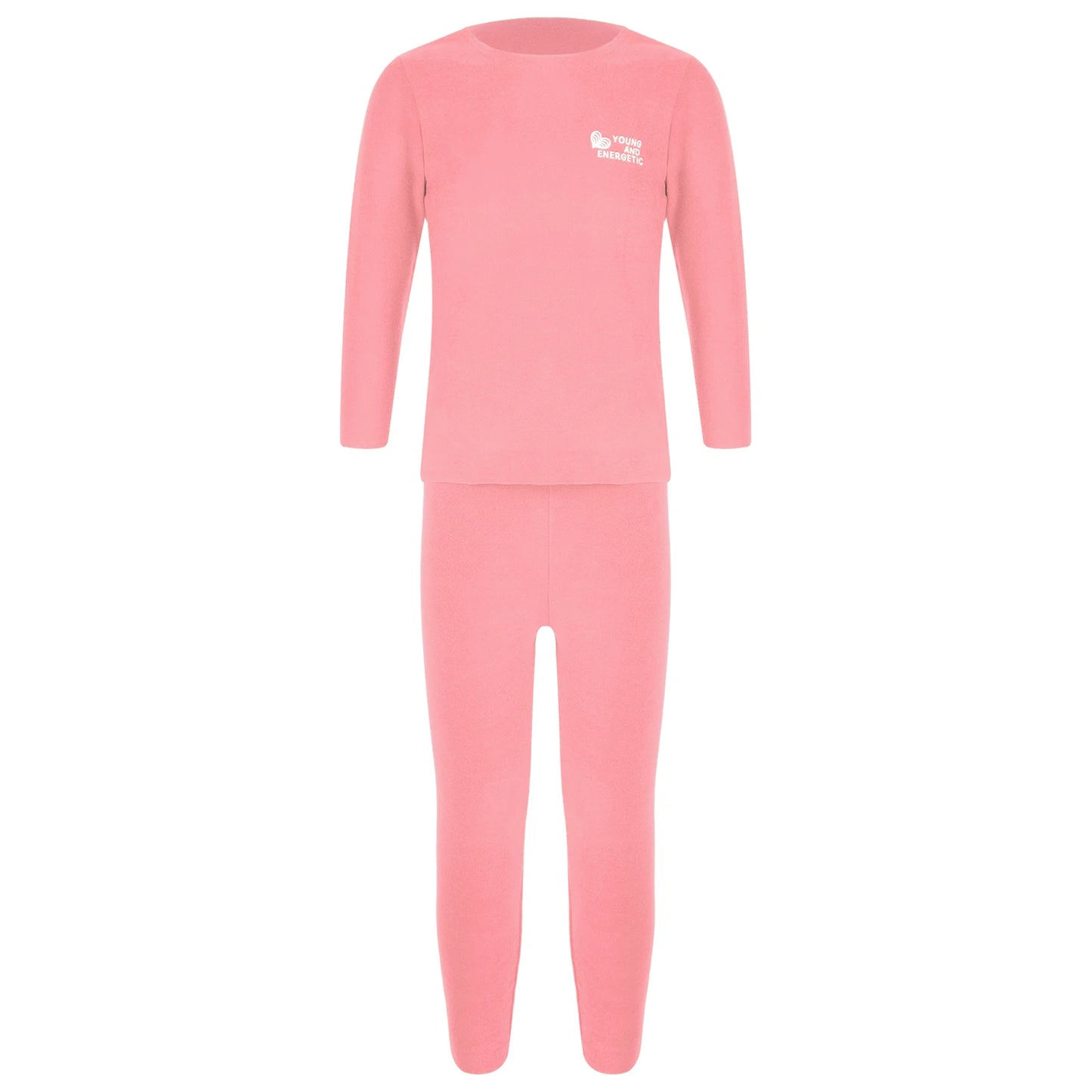 Autumn Kids Girls Boys Solid Color Thermal Underwear Set Loungewear Homewear Round Neck Long Sleeve Tops with Pants Leggings
