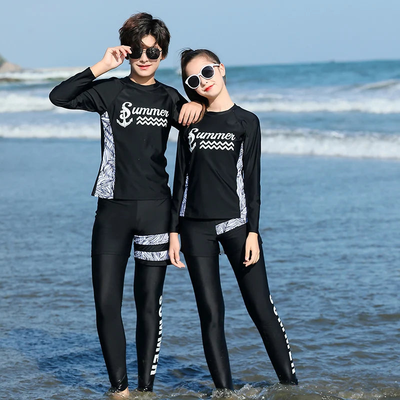 2022 Girls Boys Rashguard Wetsuit Diving Suit 3 Pcs Swimsuit Sports Long-sleeve Pants Surfing Big Children Sunscreen Swimwear