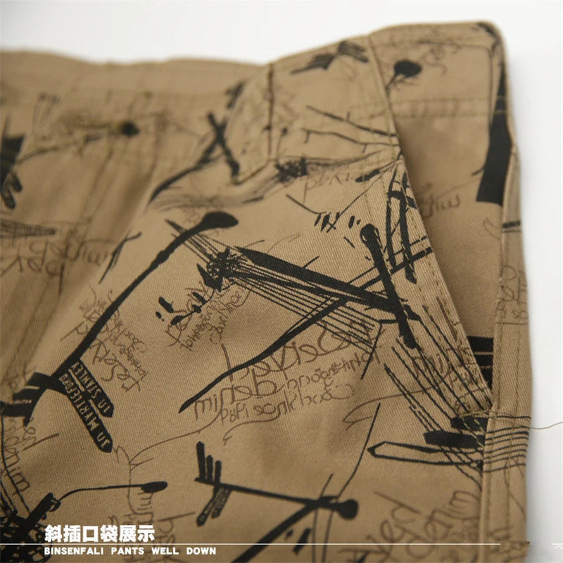 Camouflage Men Short Pants Cotton Cargo Shorts for Men Summer Casual Breeches Multi-Pocket Military Style Cargo Short Pants