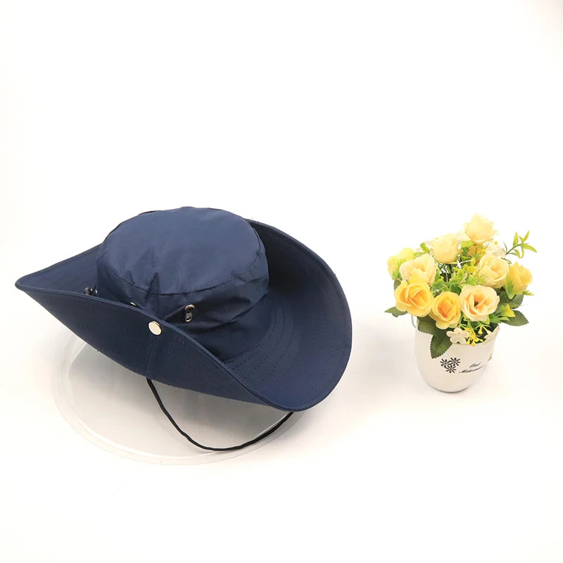 2024 Retro Mountaineering Hat Women Spring Summer Outdoor Camping Drawstring Western Cowboy Hats Simple Sunshade Fisherman Cap