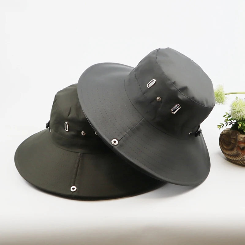 2024 Retro Mountaineering Hat Women Spring Summer Outdoor Camping Drawstring Western Cowboy Hats Simple Sunshade Fisherman Cap