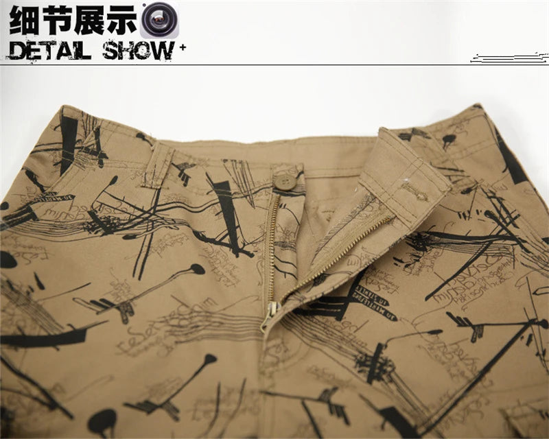 Camouflage Men Short Pants Cotton Cargo Shorts for Men Summer Casual Breeches Multi-Pocket Military Style Cargo Short Pants