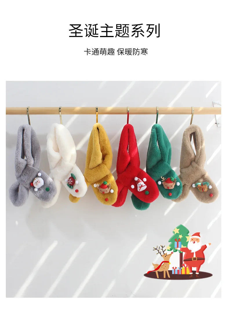 Winter Children Gift Christmas Scarf Korean Version of The Neck Thickened To Keep Warm Baby Boys and Girls Cute