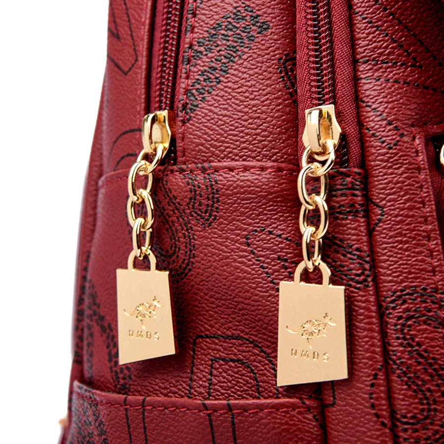 Luxury Designer Women Backpack High Quality Soft Leather Shoulder Bag Fashion School Bags Multifunction Rucksack Top-handle Bag