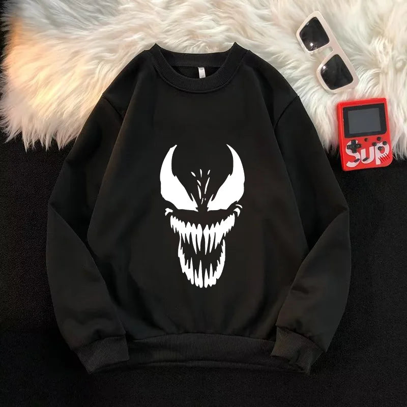 Venom Spring Autumn Print Sweatshirt Casual Winter Warm Top Long Sleeve Girl Boy Baby Pullover Outerwear Clothes Popular Stylish