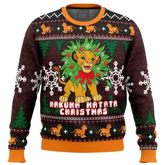 2025 New The Lion King Ugly Christmas Sweater Gift Santa Claus Pullover Men 3D Autumn And Winter Sweatshirt